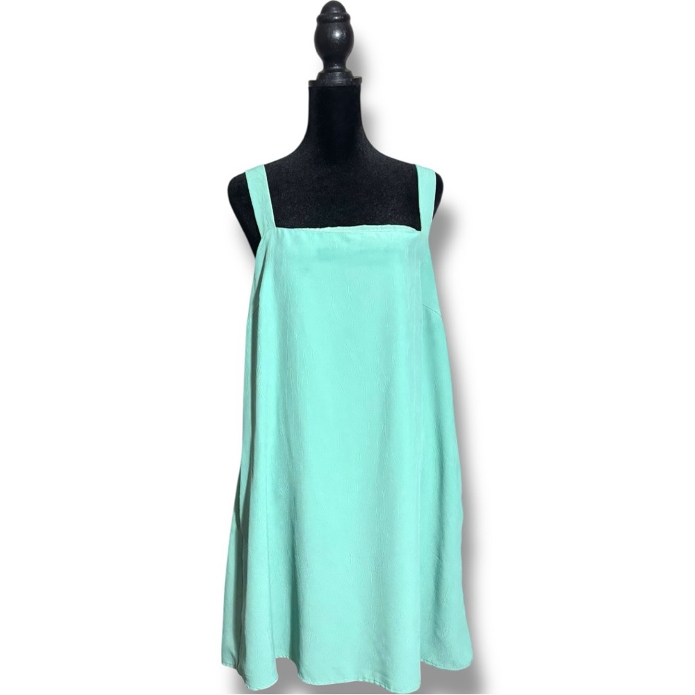Gilli Light Mint Green Thick Straps Square Neck A Line Mini Dress With Pockets